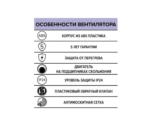 Вентилятор накладной NEO D125 сетка обр.клапан ERA