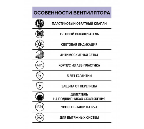 Вентилятор накладной ERA D100 обр.клапан тяг.выкл. ERA