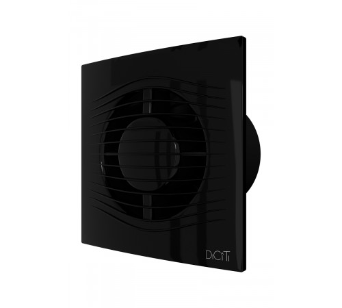 Вентилятор накладной SLIM D100 обр.клапан Obsidian DICITI