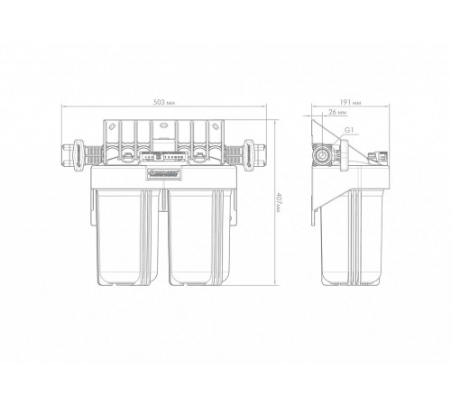 Корпус для картриджного фильтра Джилекс 1 М 10” Т 2