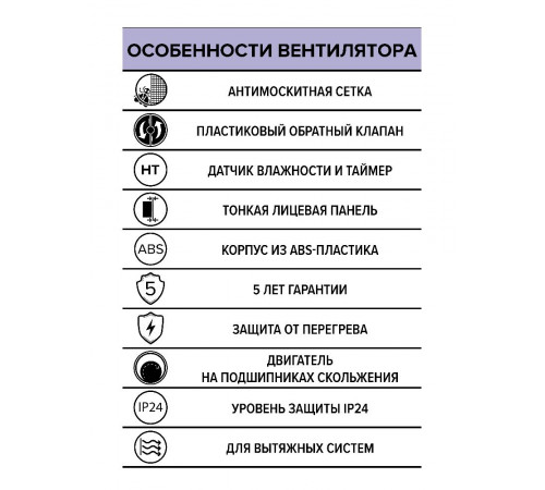 Вентилятор накладной E D100 сетка обр.клапан HT ERA