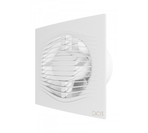 Вентилятор накладной SLIM D125 обр.клапан Matt white DICITI